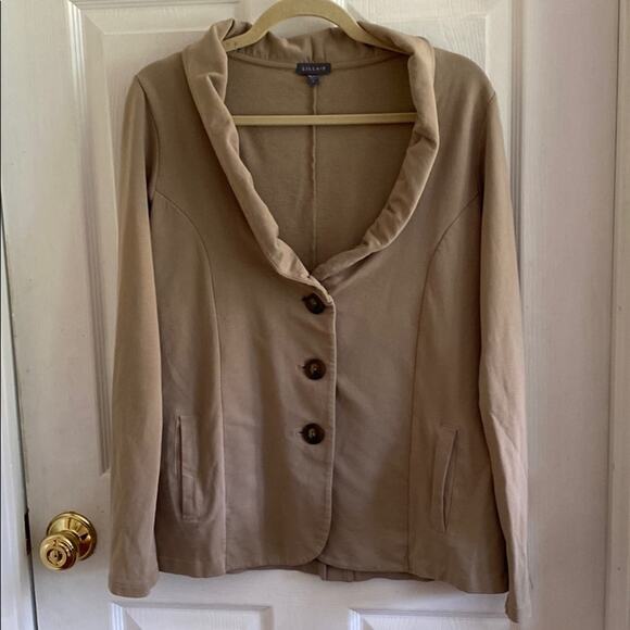 Lilla P Anthropologie tan button front jacket - Picture 1 of 5